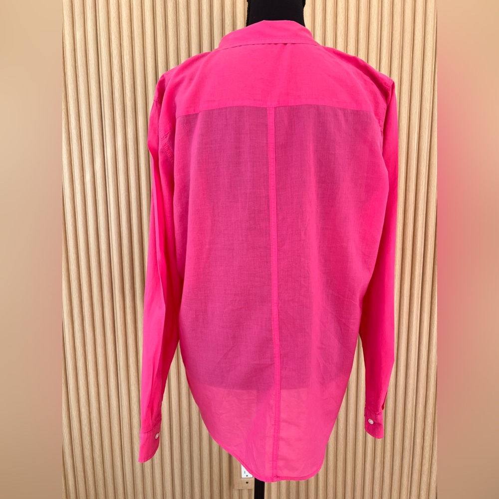 Lilly Pulitzer Pink Anna Maria Button Down Long Sleeves Cotton Shirt size xl - Picture 6 of 9